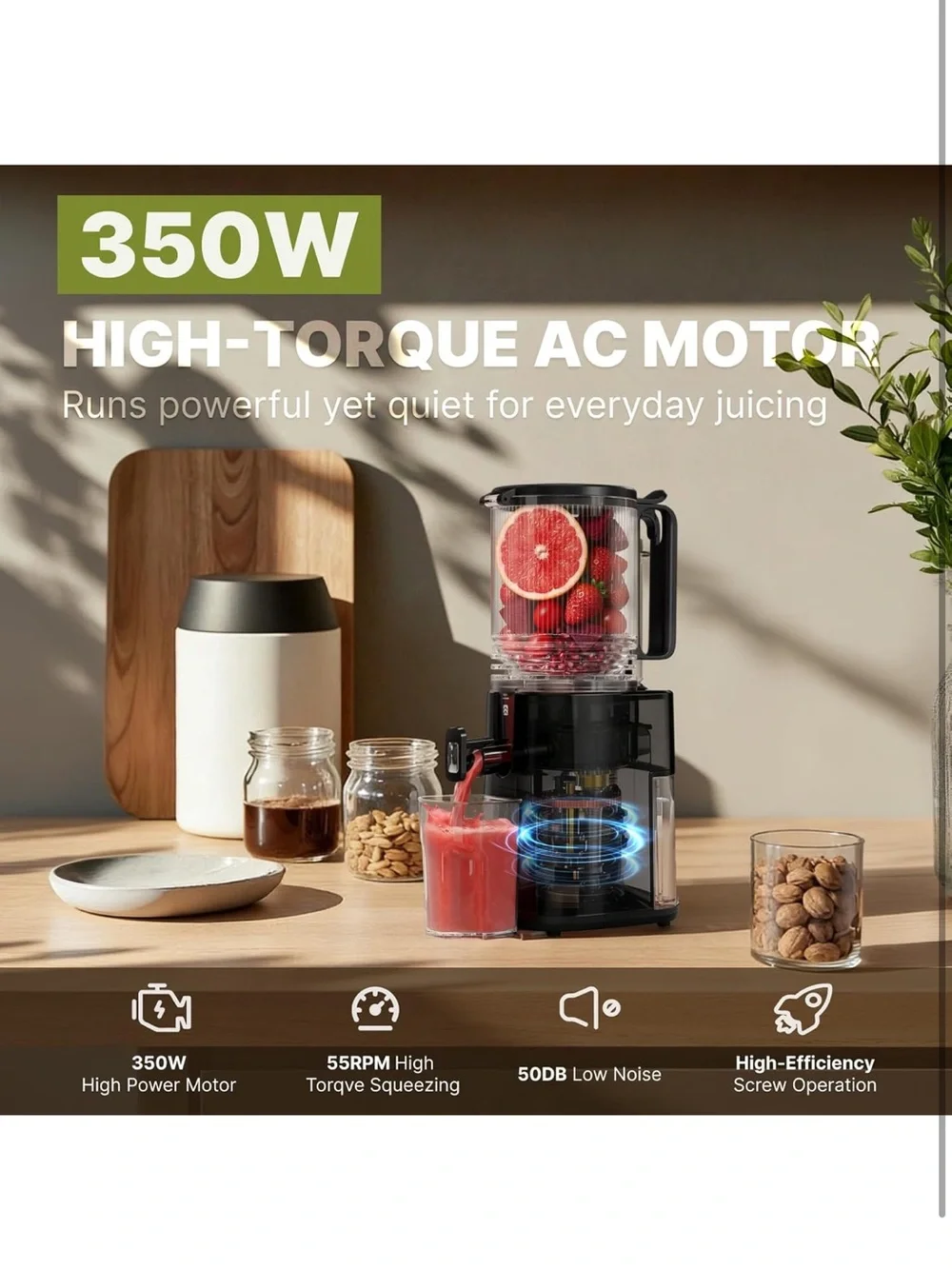 Cold press juicer 5.5 inch wide feed chute juicer extractor machine